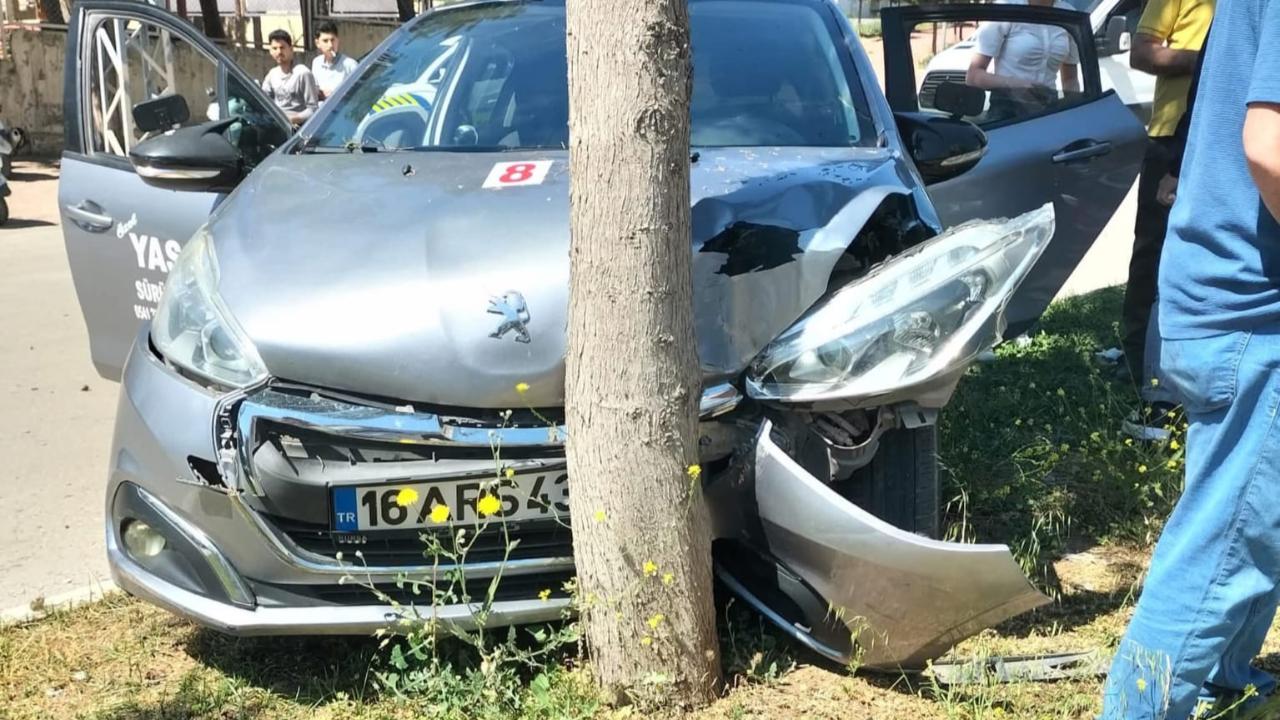 Direksiyon Sınavında Kaza: Araç Ağaca Çarptı, 2 Yaralı
