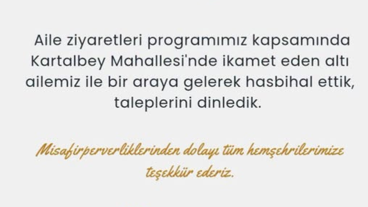 Kilis Valisi Ömer Kalaylı’dan Kartalbey Mahallesi’ne Çat Kapı Ziyaret