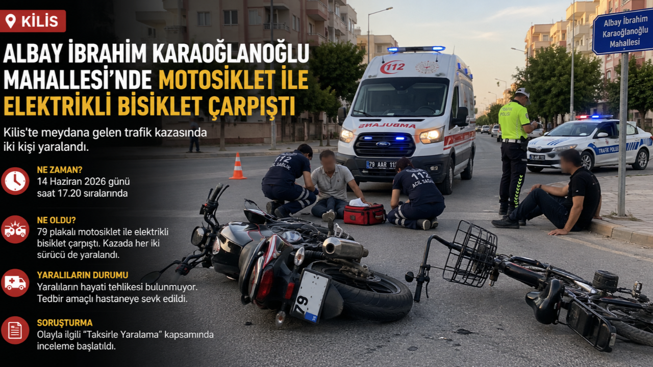 Motosiklet ile Elektrikli Bisiklet Çarpıştı: 2 Yaralı
