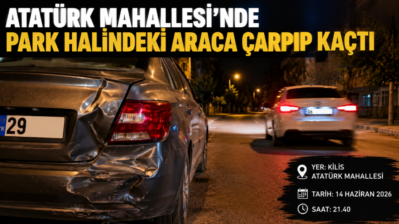 Park Halindeki Araca Çarpıp Kaçtı
