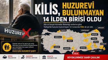 Kilis bünyesinde resmi bir huzurevi bulunmayan 14 ilden biri