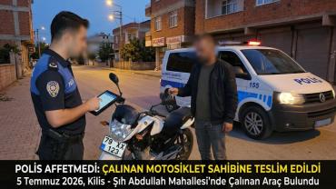 Polis Affetmedi: Çalınan Motosiklet Sahibine Teslim Edildi